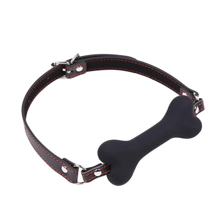 Knochen-Knebelball Silikon 12 cm Schwarz von Latetobed BDSM Line | Fesselliebe.de