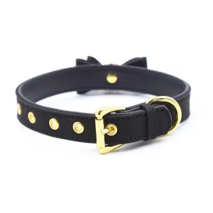 Halsband mit Schleife und Rasseln 44 cm Schwarz/Rot von Latetobed BDSM Line