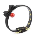 Halsband mit Schleife und Rasseln 44 cm Schwarz/Rot von Latetobed BDSM Line
