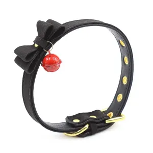 Halsband mit Schleife und Rasseln 44 cm Schwarz/Rot von Latetobed BDSM Line