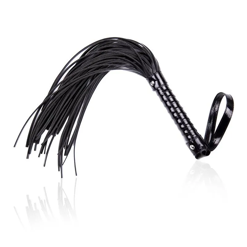 Glänzende Handgriff-Peitsche 44 cm Schwarz von Latetobed BDSM Line | Fesselliebe.de