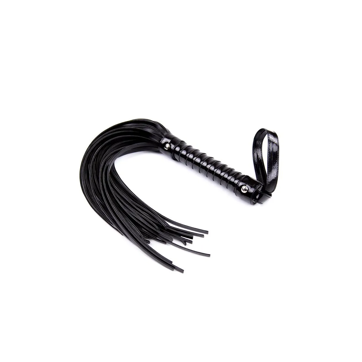 Glänzende Handgriff-Peitsche 44 cm Schwarz von Latetobed BDSM Line | Fesselliebe.de