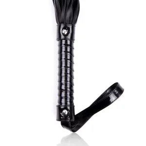 Glänzende Handgriff-Peitsche 44 cm Schwarz von Latetobed BDSM Line