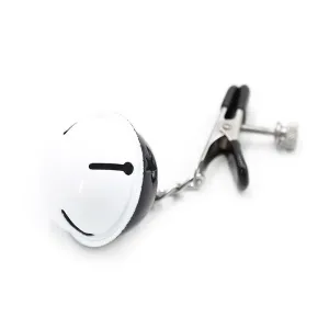 Nippelklemmen mit Glocke Schwarz/Weiss von Latetobed BDSM Line