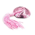 Selbstklebende Herz-Pailletten-Nippelabdeckung mit Quaste Rosa von Latetobed BDSM Line