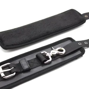 Lederhandschellen mit Grossen Ringen, Schwarz von Latetobed BDSM Line