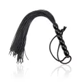 Silikon-Peitsche mit 6 Perlen Am Griff, 26 cm, Schwarz von Latetobed BDSM Line