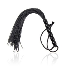 Silikon-Peitsche mit 6 Perlen Am Griff, 26 cm, Schwarz von Latetobed BDSM Line | Fesselliebe.de