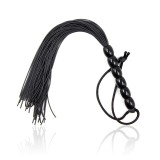 Silikon-Peitsche mit 6 Perlen Am Griff, 26 cm, Schwarz von Latetobed BDSM Line | Fesselliebe.de