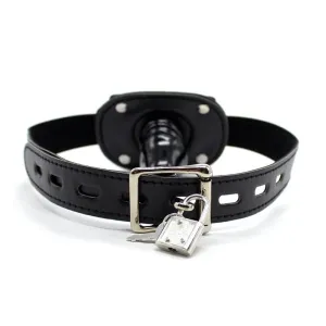 Verschliessbarer Kurzer Penis-Knebelball 5 cm Schwarz von Latetobed BDSM Line | Fesselliebe.de