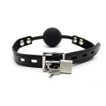 Silicona Ballknebel 4 cm mit Vorhängeschloss Schwarz von Latetobed BDSM Line