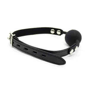 Silicona Ballknebel 4 cm mit Vorhängeschloss Schwarz von Latetobed BDSM Line