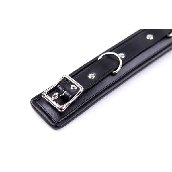 Halsband mit Metallleine und Gepolstertem Innenfutter Schwarz von Latetobed BDSM Line | Fesselliebe.de