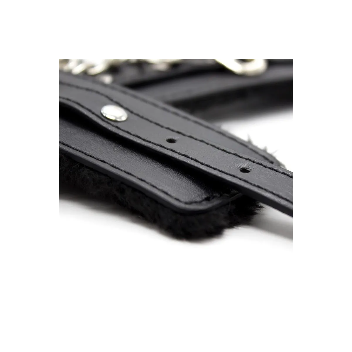 Verstellbare Handfesseln mit Fellfutter, 30 cm, Schwarz von Latetobed BDSM Line | Fesselliebe.de