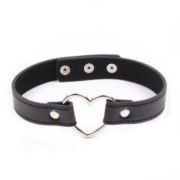 Halsband mit Herzförmigem Bügel, Verstellbar, 41,5 cm, Schwarz von Latetobed BDSM Line | Fesselliebe.de