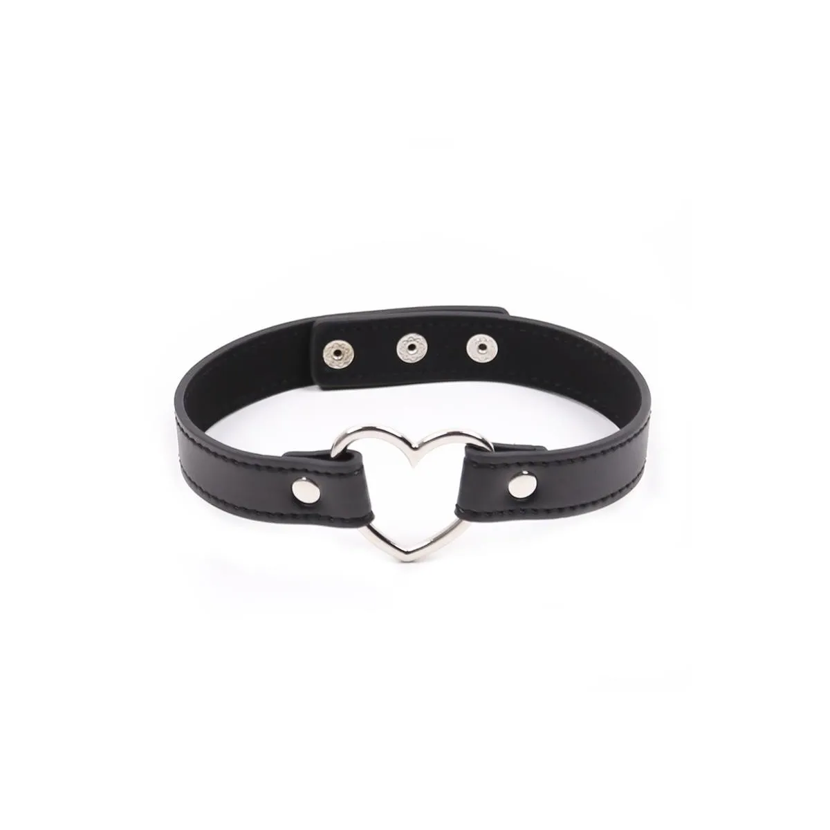 Halsband mit Herzförmigem Bügel, Verstellbar, 41,5 cm, Schwarz von Latetobed BDSM Line | Fesselliebe.de