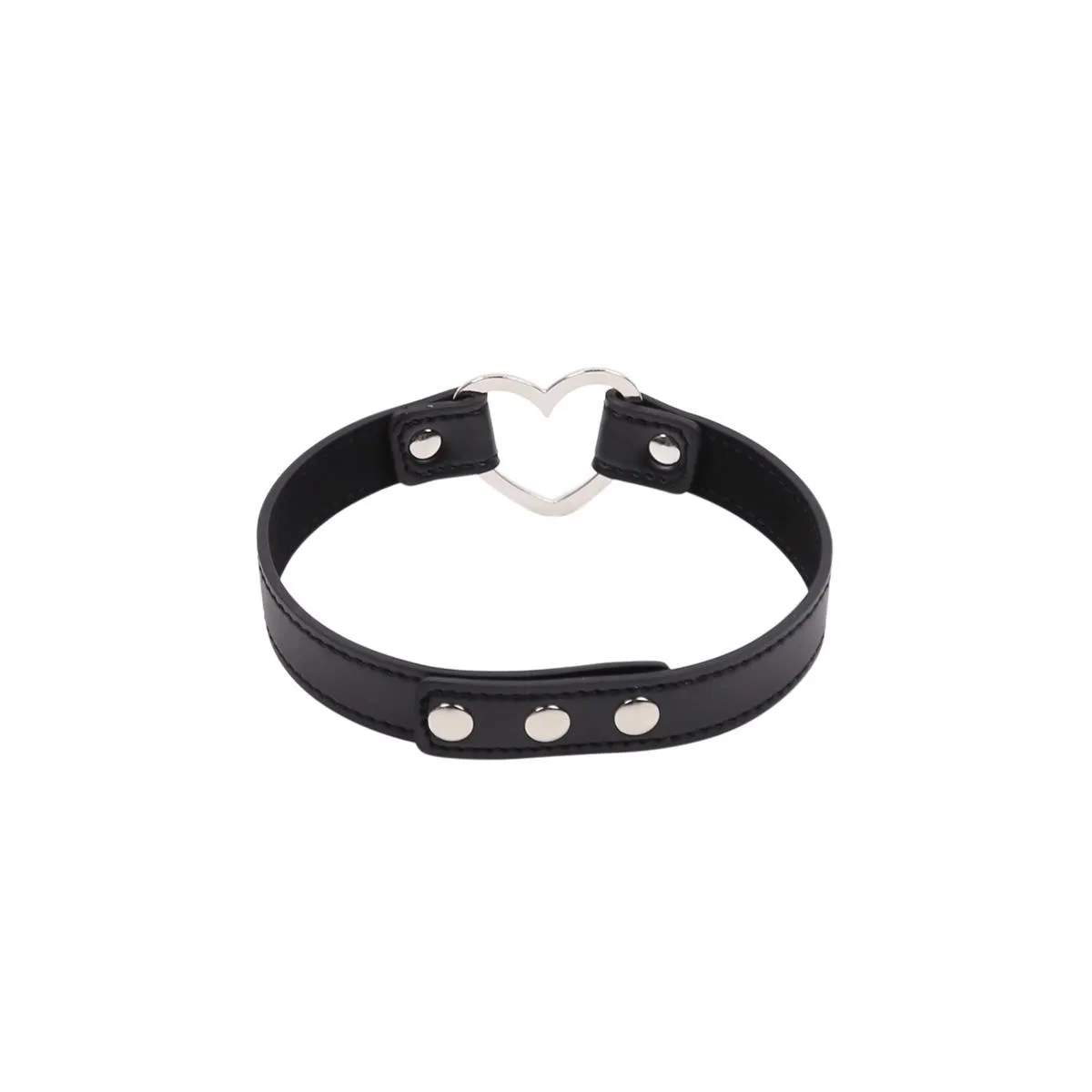 Halsband mit Herzförmigem Bügel, Verstellbar, 41,5 cm, Schwarz von Latetobed BDSM Line | Fesselliebe.de