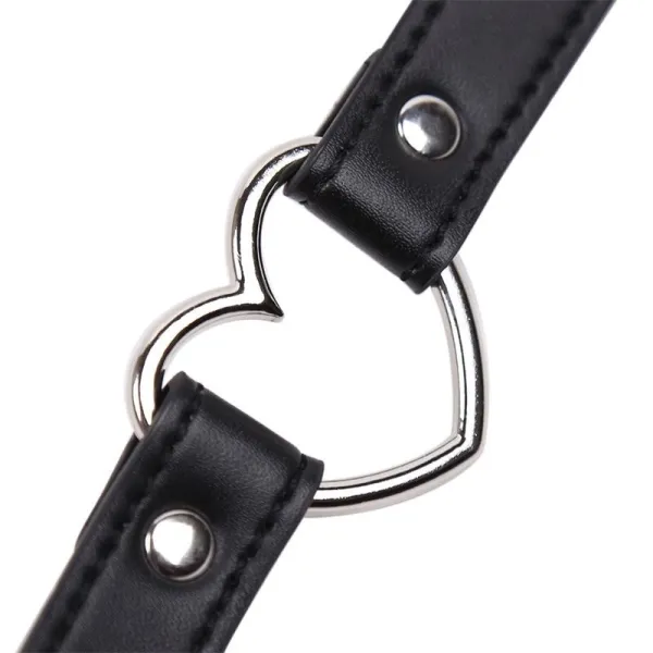 Halsband mit Herzförmigem Bügel, Verstellbar, 41,5 cm, Schwarz von Latetobed BDSM Line | Fesselliebe.de
