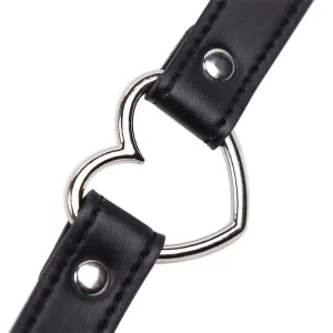 Halsband mit Herzförmigem Bügel, Verstellbar, 41,5 cm, Schwarz von Latetobed BDSM Line