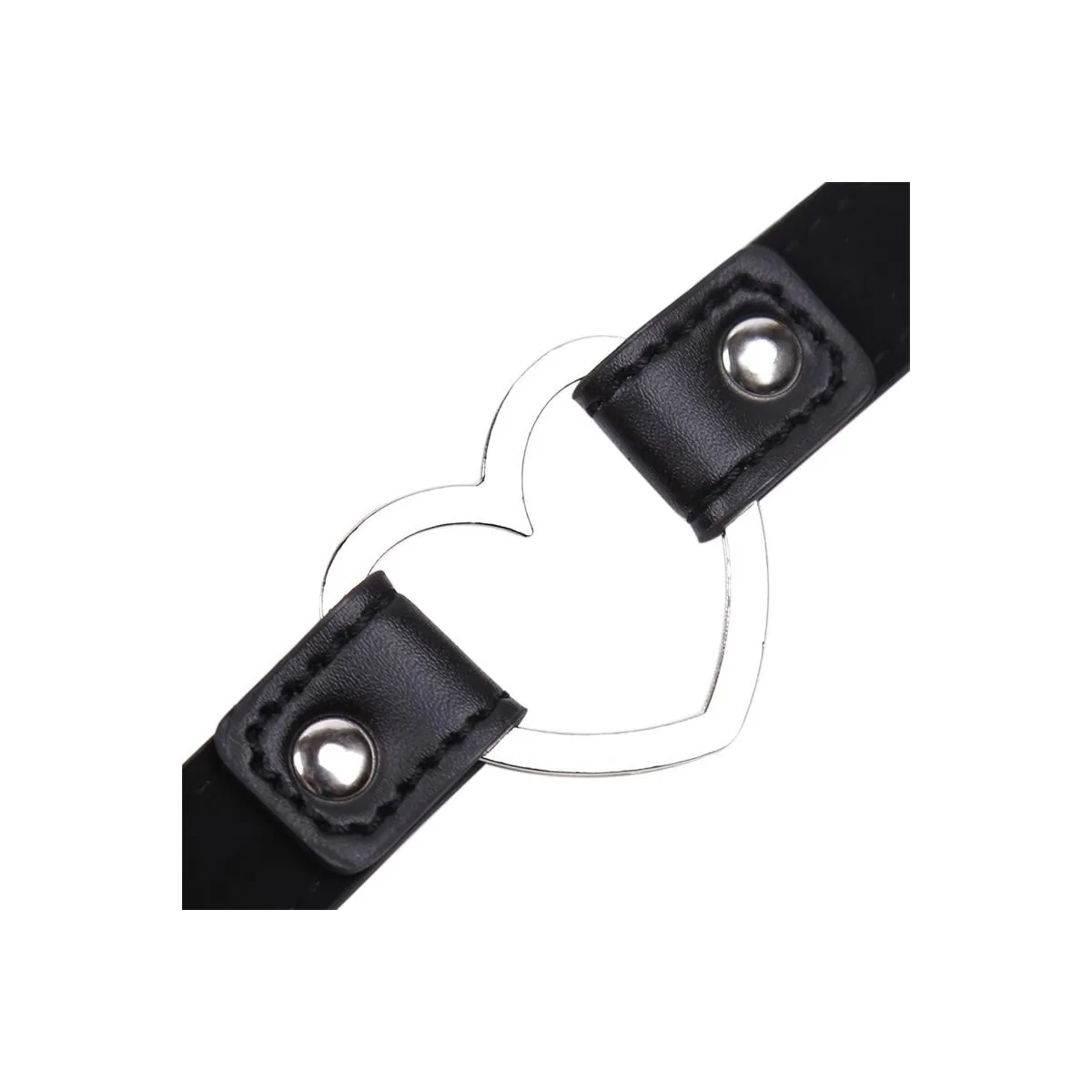 Halsband mit Herzförmigem Bügel, Verstellbar, 41,5 cm, Schwarz von Latetobed BDSM Line | Fesselliebe.de