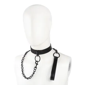 Halsband mit Leine, Schwarz von Latetobed BDSM Line