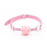 Atmungsaktiver Knebelball, Verstellbar, 4,5 cm Rosa von Latetobed BDSM Line | Fesselliebe.de