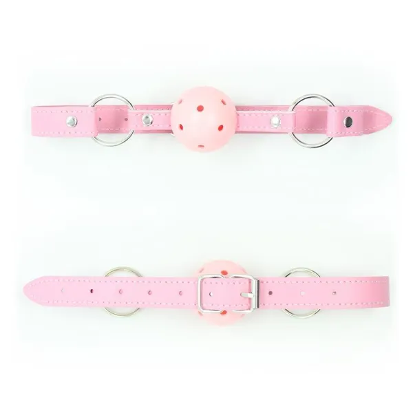 Atmungsaktiver Knebelball, Verstellbar, 4,5 cm Rosa von Latetobed BDSM Line | Fesselliebe.de