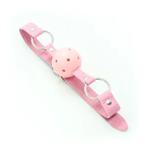 Atmungsaktiver Knebelball, Verstellbar, 4,5 cm Rosa von Latetobed BDSM Line
