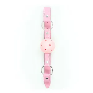 Atmungsaktiver Knebelball, Verstellbar, 4,5 cm Rosa von Latetobed BDSM Line