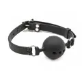 Atmungsaktiver Silikon-Knebel, Verstellbar, 4 cm, Grösse S, Schwarz von Latetobed BDSM Line