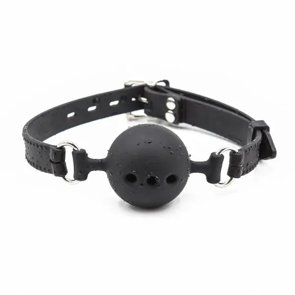 Atmungsaktiver Silikon-Knebel, Verstellbar, 4 cm, Grösse S, Schwarz von Latetobed BDSM Line | Fesselliebe.de