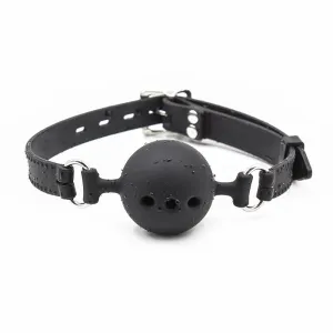Atmungsaktiver Silikon-Knebel, Verstellbar, 4 cm, Grösse S, Schwarz von Latetobed BDSM Line
