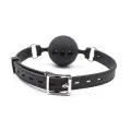 Atmungsaktiver Silikon-Knebel, Verstellbar, 4 cm, Grösse S, Schwarz von Latetobed BDSM Line