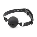 Atmungsaktiver Silikon-Knebel, Verstellbar, 4 cm, Grösse S, Schwarz von Latetobed BDSM Line