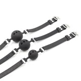 Atmungsaktiver Silikon-Knebel, Verstellbar, 4 cm, Grösse S, Schwarz von Latetobed BDSM Line | Fesselliebe.de