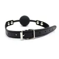 Silikon-Ballknebel 4 cm Verstellbar Schwarz von Latetobed BDSM Line