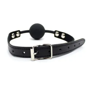 Silikon-Ballknebel 4 cm Verstellbar Schwarz von Latetobed BDSM Line