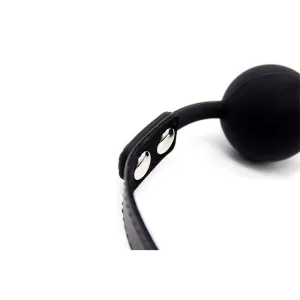 Silikon-Ballknebel 4 cm Verstellbar Schwarz von Latetobed BDSM Line