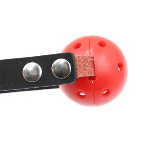 Atmungsaktiver Knebel, Schwarz/Rot von Latetobed BDSM Line