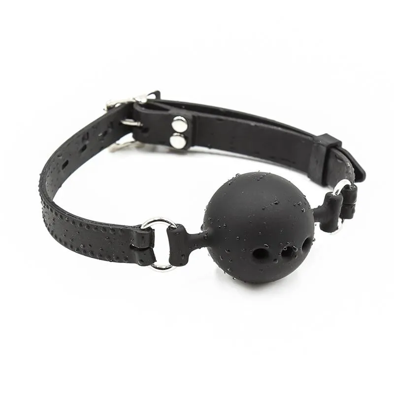Atmungsaktiver Silikon-Knebelball 5 cm Grösse L Schwarz von Latetobed BDSM Line | Fesselliebe.de