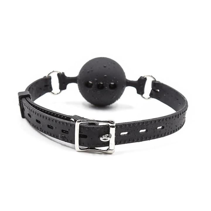 Atmungsaktiver Silikon-Knebelball 5 cm Grösse L Schwarz von Latetobed BDSM Line | Fesselliebe.de