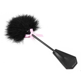 Feder-Kitzler und Paddel 2 In 1 29 cm Schwarz von Latetobed BDSM Line | Fesselliebe.de