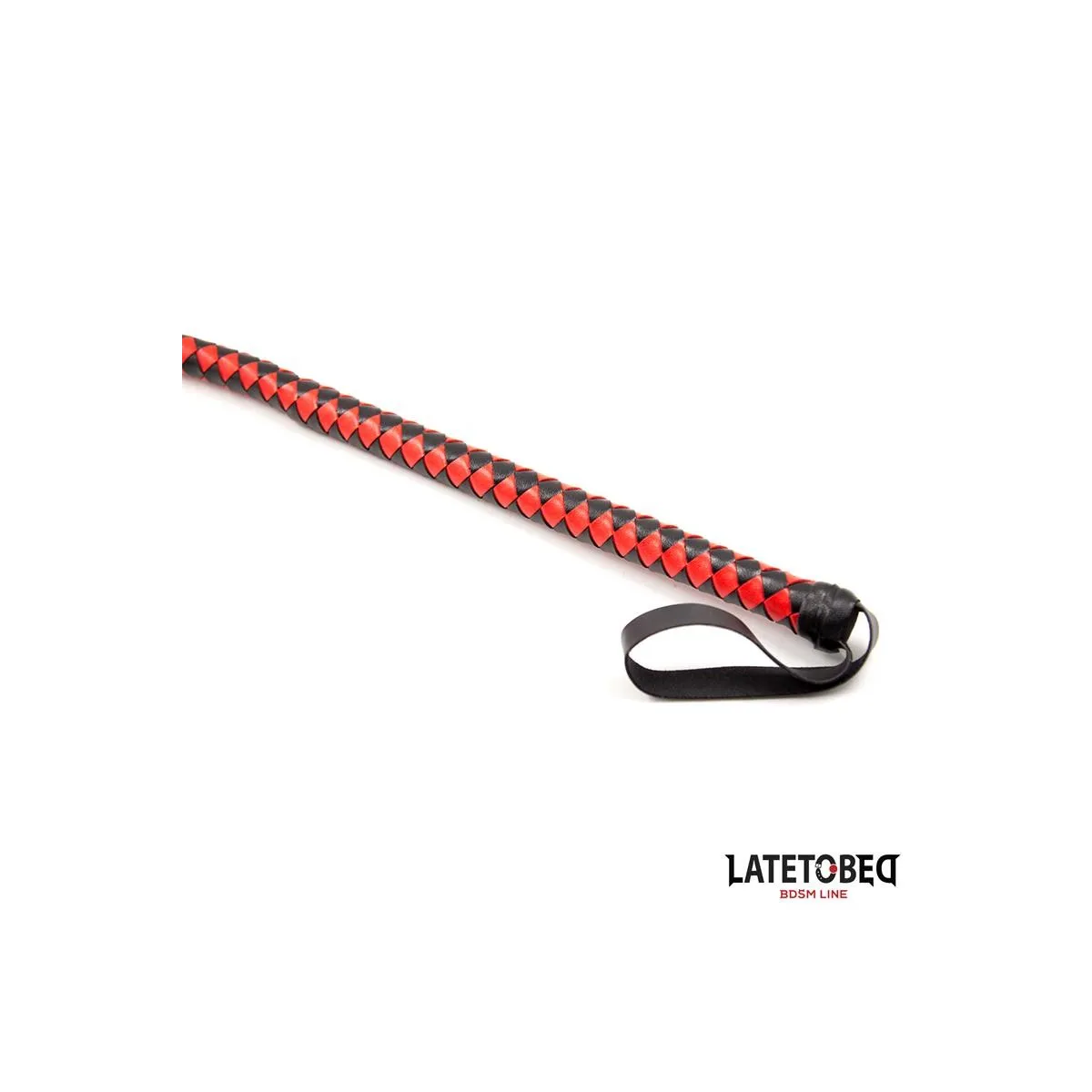 Lange Peitsche, Schwarz und Rot, 210 cm von Latetobed BDSM Line | Fesselliebe.de