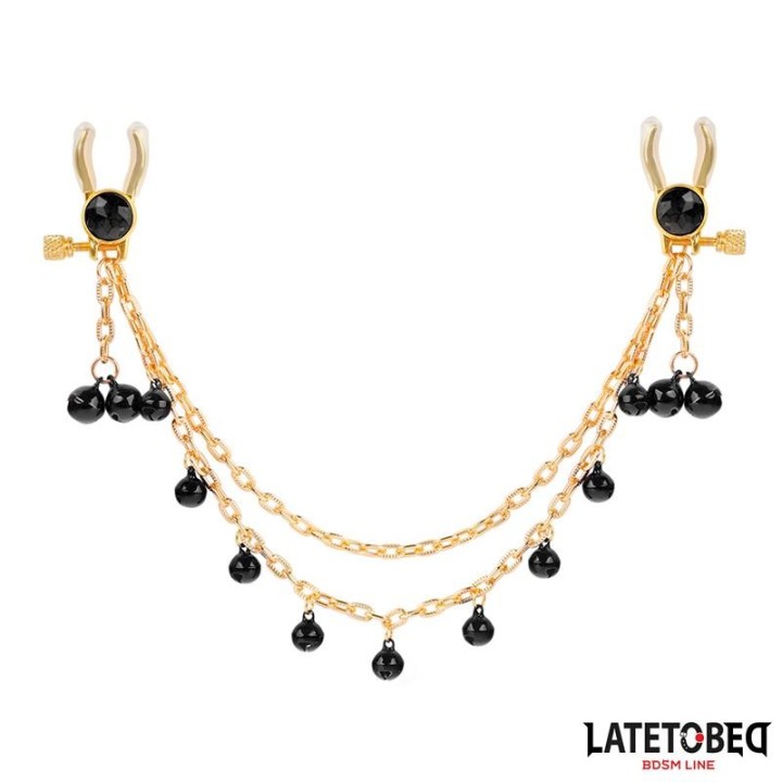 Nippelklemmen mit Kette und Glocken von Latetobed BDSM Line | Fesselliebe.de