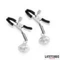 Nippelklemmen mit Glocke Silber und Schwarz von Latetobed BDSM Line