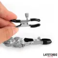 Nippelklemmen mit Glocke Silber und Schwarz von Latetobed BDSM Line