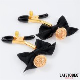 Nippelklemmen mit Schwarzer Schleife von Latetobed BDSM Line | Fesselliebe.de