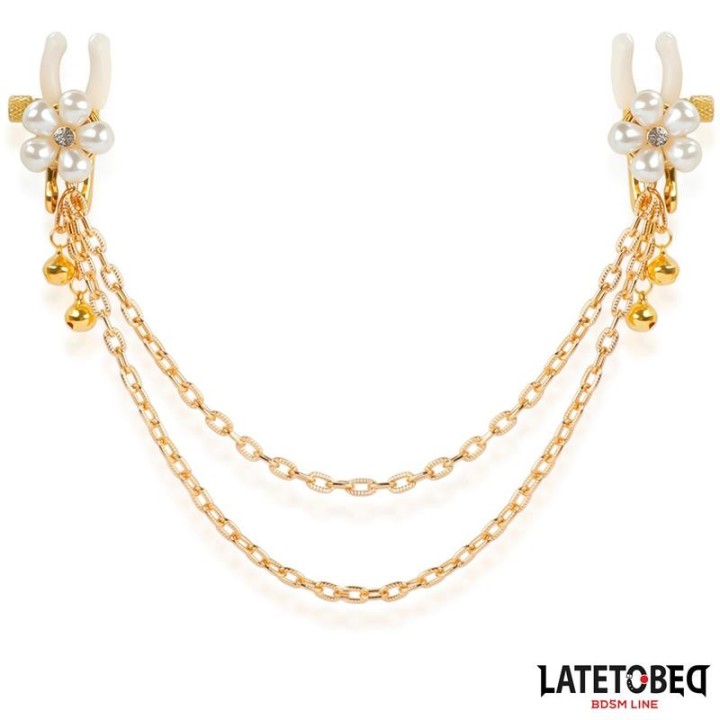 Rearl-Nippelklemmen mit Kette von Latetobed BDSM Line | Fesselliebe.de