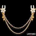 Rearl-Nippelklemmen mit Kette von Latetobed BDSM Line