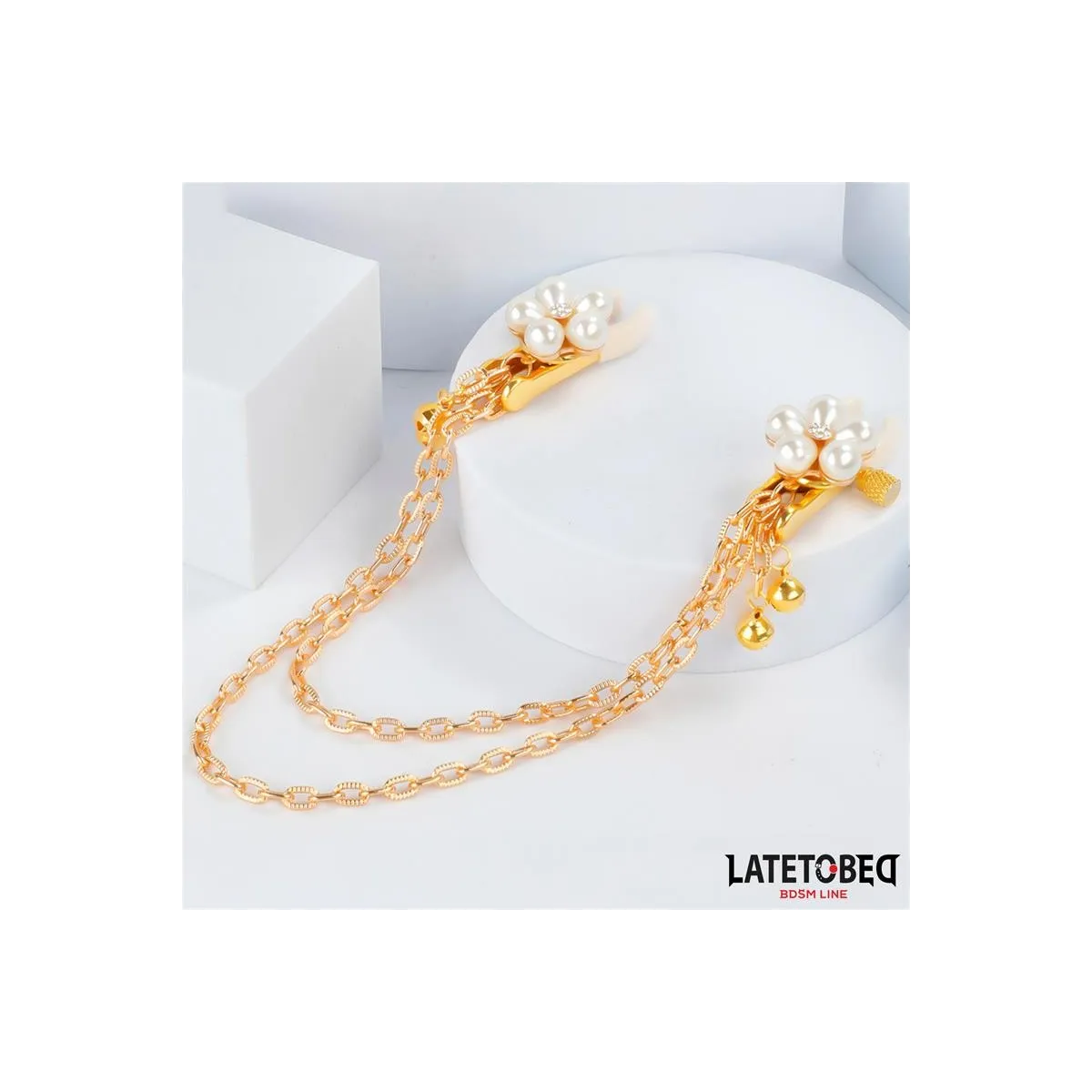 Rearl-Nippelklemmen mit Kette von Latetobed BDSM Line | Fesselliebe.de